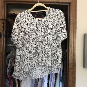 Business Casual black and white blouse